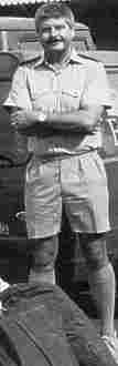 UK Sapper wearing boots and shorts uniform