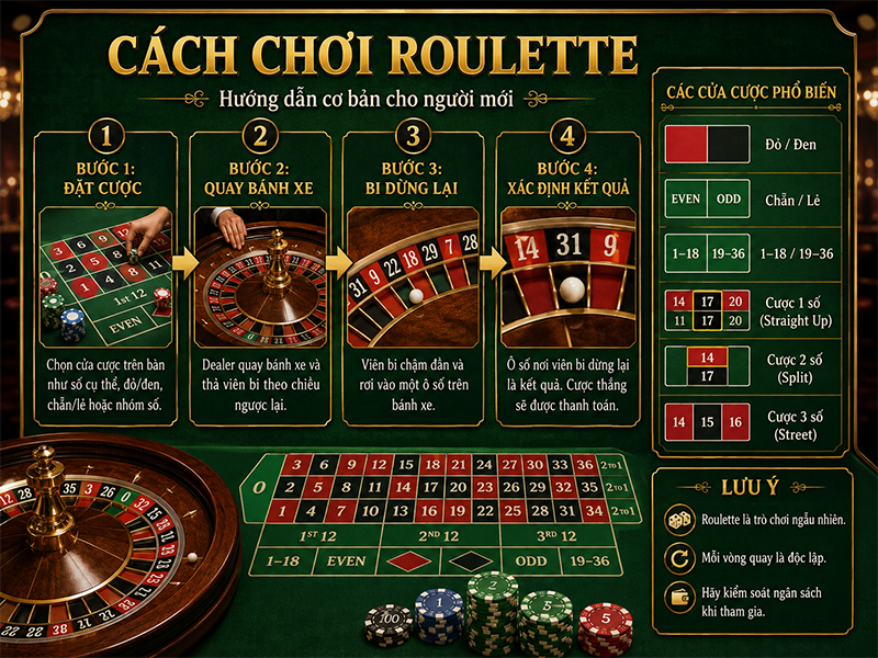 Cách chơi Roulette cơ bản