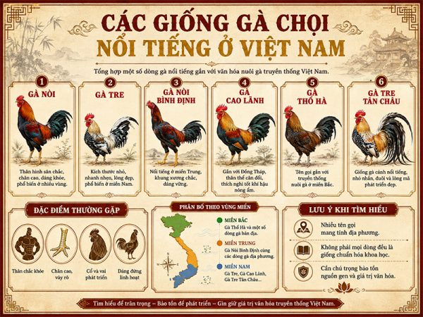 Các giống gà chọi nổi tiếng ở Việt Nam