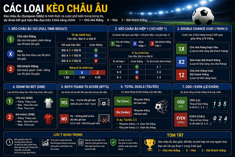 Các loại kèo châu Âu